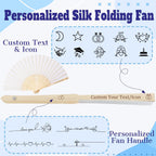 HJX Personalized Wedding Fans for Guests Custom Engraved Bulk Paper Folding Fans Favors for Party