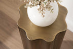 Kate and Laurel Pandey Modern Metal Wavy Drink Table, 9 x 9 x 22, Antique Brass, Curvy Mini Table for Use as a Pedestal Plant Stand Indoors or as a Small Nightstand Option