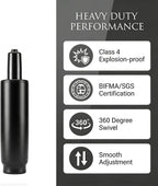 10.1 Inches-14 Inches Office Chair Cylinder Replacement Parts, 3.9in Stroke,Heavy Duty 1000 lbs,Hydraulic Chair Gas Lift Universal Gas Cylinder Fit Most Office Chairs/Gaming Chairs, Class 4