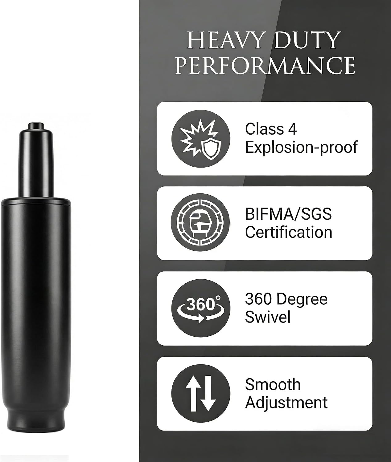 10.1 Inches-14 Inches Office Chair Cylinder Replacement Parts, 3.9in Stroke,Heavy Duty 1000 lbs,Hydraulic Chair Gas Lift Universal Gas Cylinder Fit Most Office Chairs/Gaming Chairs, Class 4