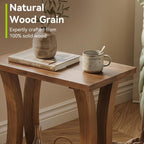 LITTLE TREE Solid Wood End Table, Narrow Side Table with Lower Storage Shelf, Rustic Accent Sofa Side Table for Living Room, Bedroom, Small Space