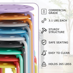 VECELO 6-Piece Stacking Stools, 17.7 Inch Standard Height, Portable Stackable Colorful Decoration Stools for School Classroom and Office Use, Purple
