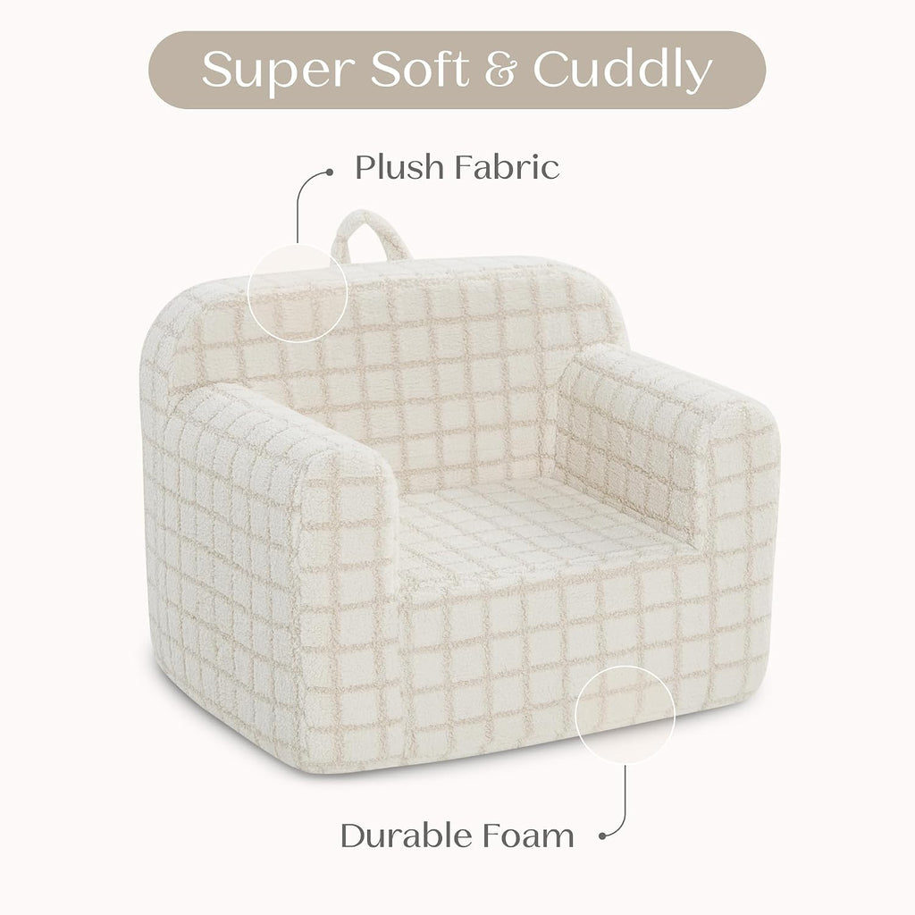 Delta Children Checkered Cozee Chair, Cream
