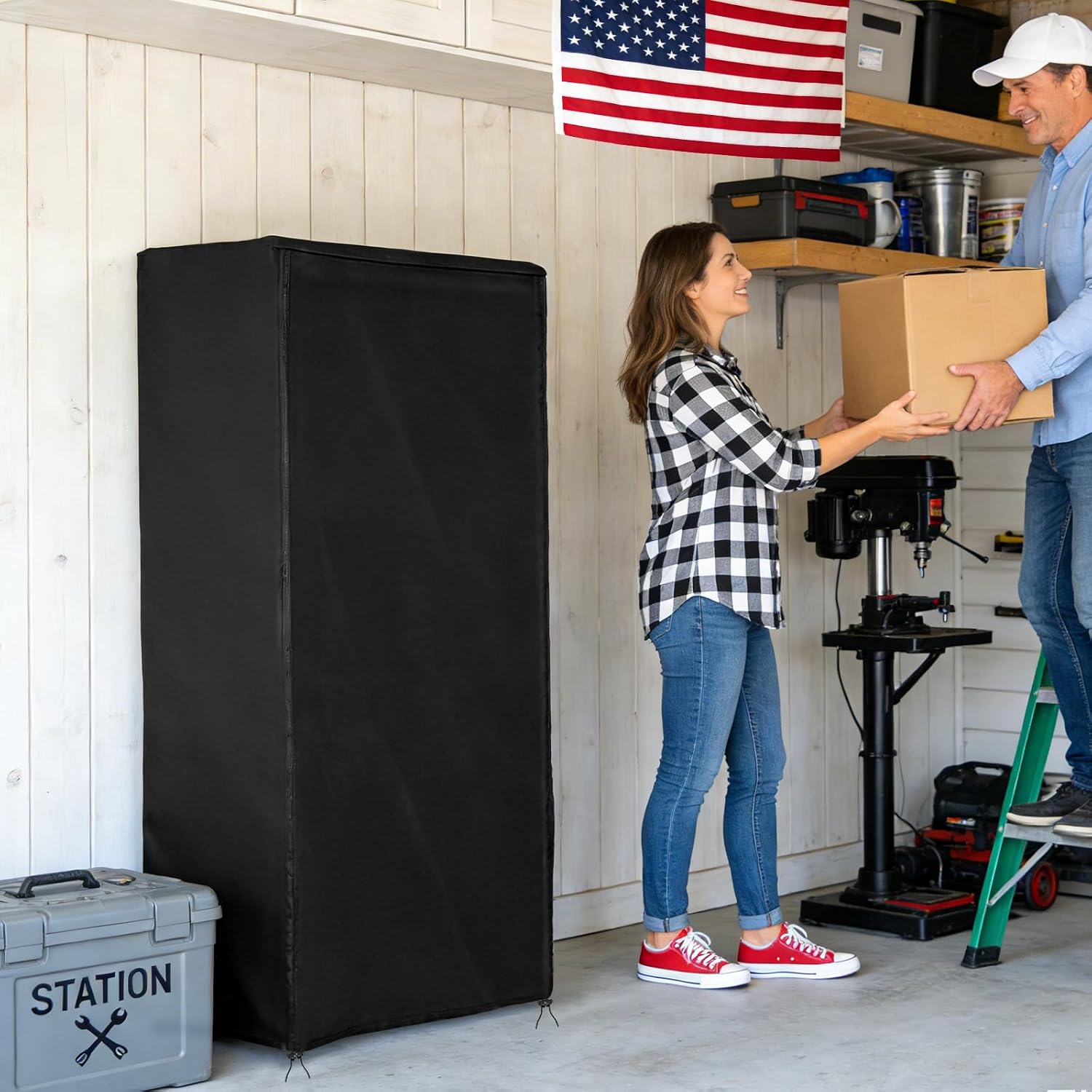 Dustproof Gun Safe Cover Disguise, Waterproof Cover for 30"W×25"D×60"H Tall Gun Cabinet Fits Liberty USA 30, Fits Browning Hell's Canyon, Fits Stack-On Elite 30