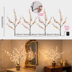 GOESWELL Cherry Blossom Lights for Vases: Fairy Style 4PCS 24in Artificial Cherry Blossom Flowers with 108 LED Lights Operated Lighted Twig Branches for Vases Wedding Party Home Indoor Decor