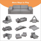 Modular Kids Play Couch, Toddler Sectional Sofa, Versatile Child Furniture for Playroom Bedroom, Convertible Foam and Floor Cushion for Boys and Girls