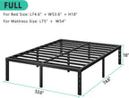 HLIPHA Metal Platform Bed Frame 14 Inch Tall,No Box Spring Needed,Full Size Bed with Heavy Duty Strong Support Slats,Easy to Assemble,Black