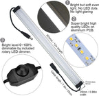 Litever Kitchen Under Cabinet LED Lighting Kits,3 PCS 1 Feet Super Bright LED Light Bars per Set, Daylight White 20W 1000 Lumen Dimmable Plug in for Kitchen Cabinets Counters Cases 5000K (3 Bars Kit)