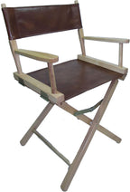 TLT Bonded Leather Replacement Cover Set for Directors Chair (Round Stick) - Saddle