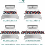 4th of July Bed Runner Stars Stripes Patchwork Bedding Scarves Soft Decorative Bed Flag Retro Checkered Grid Bed Runners for King Size Bed Home Hotel Bedroom Independence Day Decor 20x94 Inch
