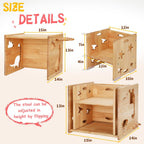 Montessori Weaning Table and Chair Set, 1-3 Year Old Kids Table and Chairs with Blackboard, Wooden Toddler Table and Chair Set Storage Hooks, Puzzle Storage Boards, for Dining, Sketching, and Reading