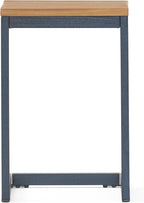 Christopher Knight Home Abithb C-Shaped Accent Table, Industrial Antique Iron Base Side End Table with Natural Fir Wood Top, Wooden Sofa Side Furniture for Living Room, Bedroom, Office, 19" H