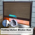 Retractable Serving Window Door with Handle - Easy Install Cellular Pass Through Hatch for Camper, Hotel, Dining Room, Patio, Terrace - Custom Size 45x100 cm