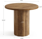 Tribesigns 31.5-Inch Round Dining Table for 2-4 People, Small Kitchen Table with Sturdy Base for Dining Room, Living Room (Brown)