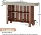 Tribesigns 63-Inch Large Home Bar Unit, 2-Tier Mini Bar Table, Height Pub Table with Footrest, Modern Coffee Bar Cabinet for Home Kitchen, Bistro, Dining Room, Living Room