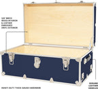 Rhino Trunk & Case Classic Camp & College Trunk with Wheels. 30"x17"x13", 1500+ lbs Capacity - Many Colors, Soft-Close Lid. Strong, USA Made Summer Camp Footlocker and Secure Dorm Storage Chest