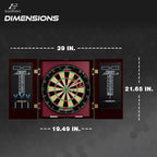 EastPoint Sports Official Size Dart Board Cabinet Set- Easy-Assembly & Complete with 6 Deluxe Steel Tip Darts and Accessories -Premium Darts Set with Scoreboard for Bar Games & Indoor Games