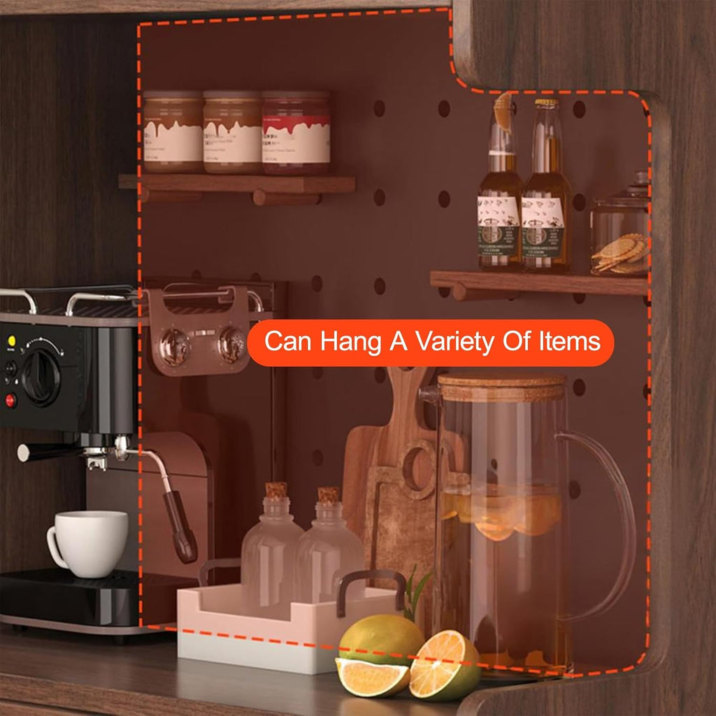 Farmhouse Kitchen Pantry Cabinet with Doors Storage & Adjustable Shelves, Freestanding Pantry Cabinet, Coffee Bar Workstation, for Dining Room, Living Room(Gray,180x50cm/70.9x19.7in)