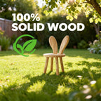 Bunny Chair for Ages 1.5-4 - Small Toddler Wooden Chair with 9.25" Seat Height, Solid Wood Rabbit Stool for Nursery, Playroom & Low Tables, Mini Kids Furniture - 1 Pack