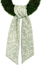 Christmas Wreath Sash for Front Door, Green Floral Leaves Burlap Sash 3D Relief Texture Wreath Accessories for Home Wedding Birthday Decorations