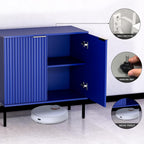 Fluted Sideboard, Buffet Cabinet with Storage, Wooden with Doors and Shelves, Accent Cabinet for Living Dining Room, Entryway