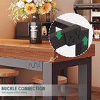Counter Height Bar Table, Long Pub Table with 1" Top, Sturdy Metal Frame & Adjustable Feet for Kitchen, Living Room, Restaurant, Bar Use