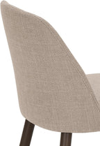 Upholstered Dining Chairs Set of 4 - Modern Dining Room Chairs, Mid-Back Restaurant Kitchen Chairs with Wooden Legs, Camel