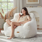 EBENCHICO Giant Bean Bag Chair for Adults, Comfy Oversized Bean Bag Chairs for Teens, Large Beanbag Chair Couch Sofa with Filler,Reading Chair with Pillow for Living Room Bedroom