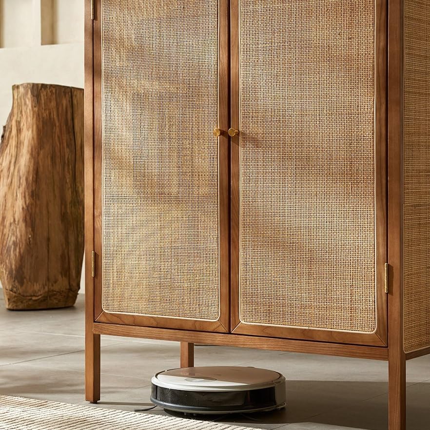 Entryway Cabinet Rattan Storage Cabinet Modern Wooden Dining Sideboard Home Use Entrance Cabinet Storage Cabinet Sideboard Storage Cabinet