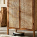 Entryway Cabinet Rattan Storage Cabinet Modern Wooden Dining Sideboard Home Use Entrance Cabinet Storage Cabinet Sideboard Storage Cabinet