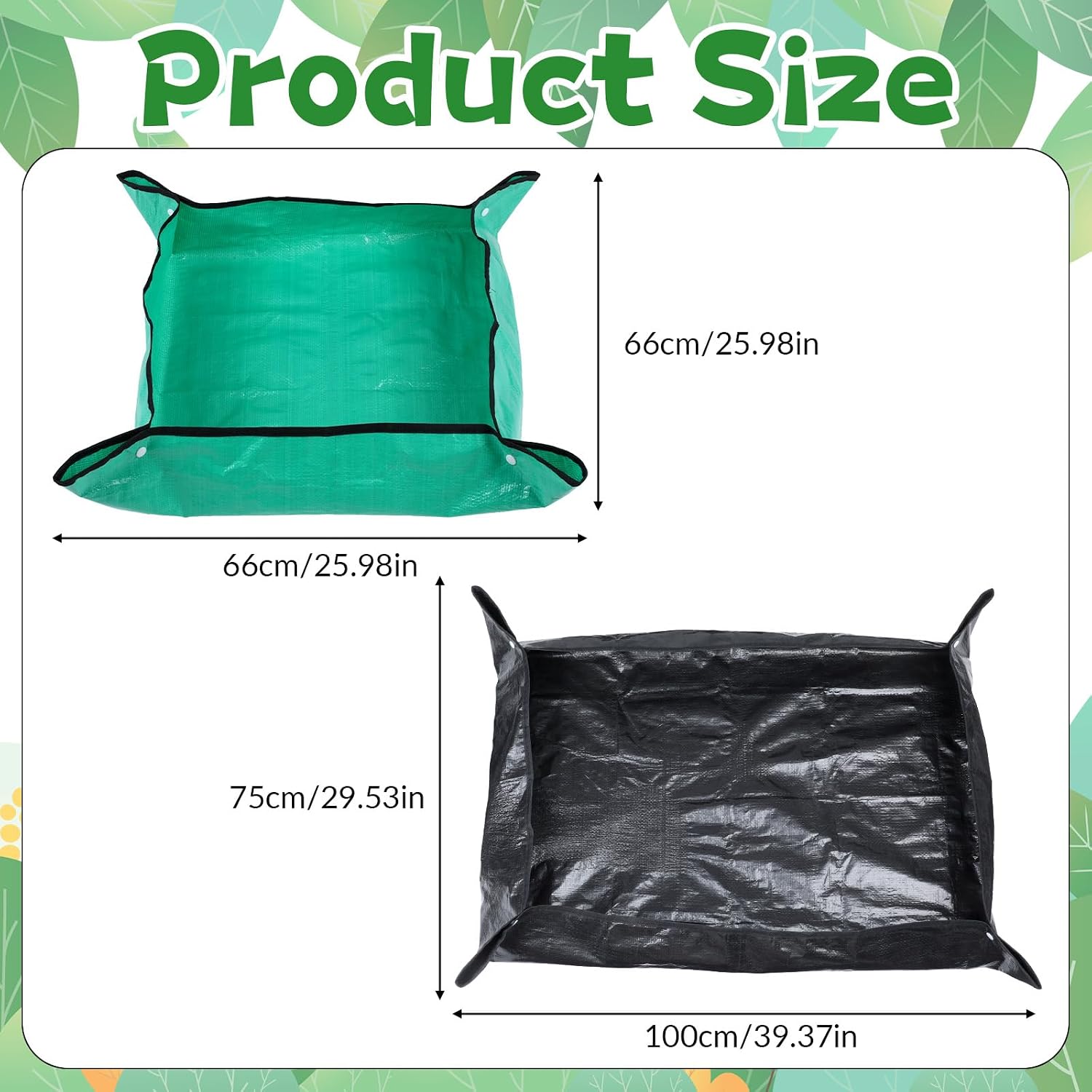 2 Pcs Repotting Mat, Waterproof Plant Repotting Mat Foldable Gardening Mats Large Transplanting Mats for Indoor Outdoor Garden Plant Care(39.3"x29.5",25.9"x25.9")