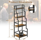 Hayexiha 4-Tier Stepped Freestanding Wine Rack, Large Capacity Liquor Cabinet with Anti-Fall Guardrails and Rounded Corners, Bottle Display Shelf & Mini Bar for Living Room, Home Bar, Kitchen Corner