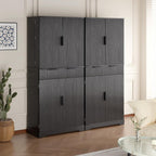 72” Kitchen Pantry Cabinet, Fluted Kitchen Cupboard with Doors and Large Drawer,Tall Storage Cabinet with Adjustable Shelves for Dining Room, Bathroom,Living Room(Black)