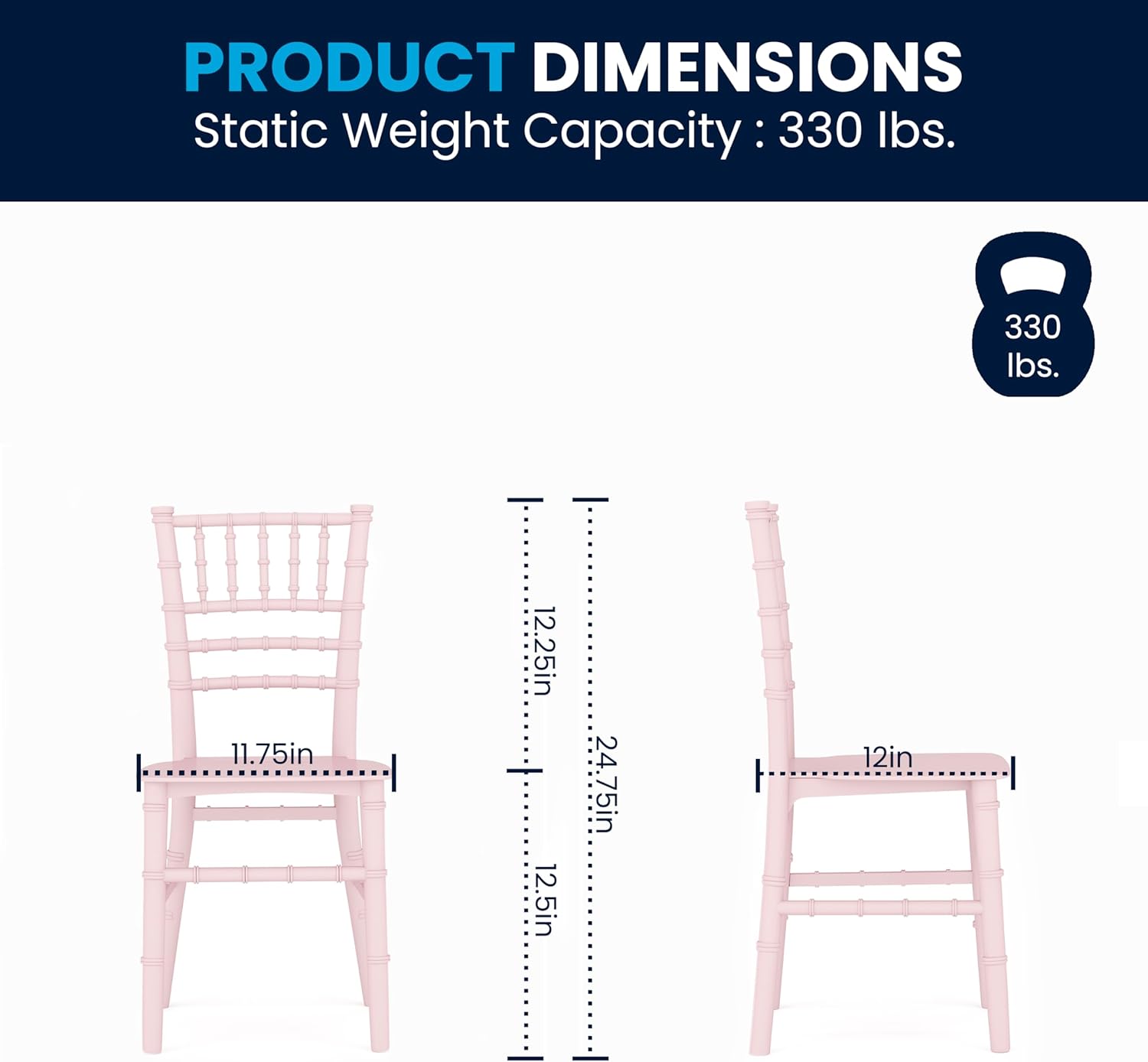 Flash Furniture Hercules Series Children's Resin Event Chairs, Commercial/Residential All Occasion Chairs for Kids, 330 lb. Static Weight Capacity, Set of 10, Pink
