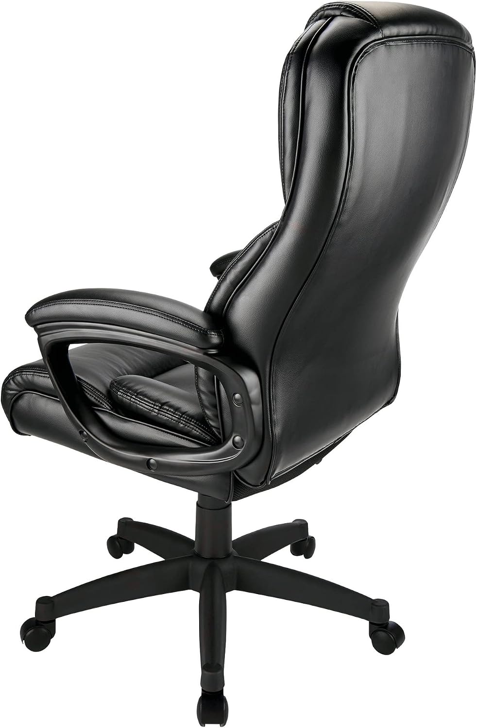 Realspace® Fennington Bonded Leather High-Back Chair, Black