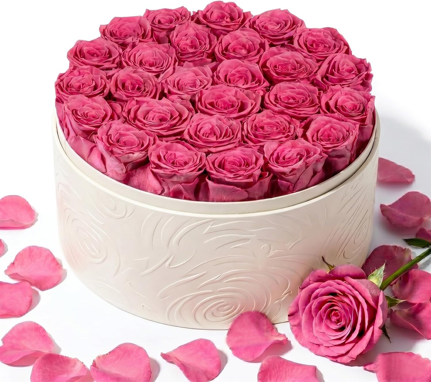Rosaura 27 Preserved Roses in Round Box-Forever Flowers Gift (Pink) | birthday gifts for women, forever roses, anniversary gifts, mothers day gifts, preserved flowers, valentines day gifts