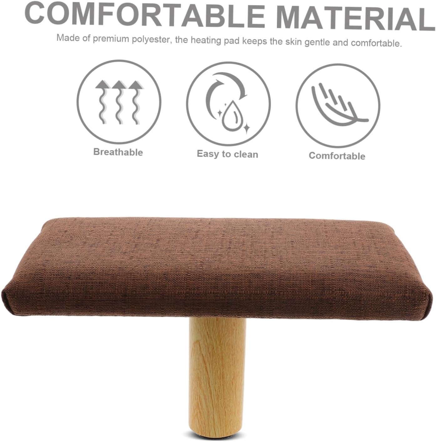 Portable Bench with Cushion, Wooden Stool with Cotton Cloth Cover, Strengthens Core Muscles, Unique Natural Elegance, for Office and Home Use