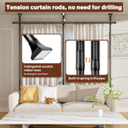 Abiglifty Room Divider Curtain Rod No Drilling, Adjustable 4-10ft(H) 28-114inch(W) Wall Divider for Room Separation, Heavy Duty Floor to Ceiling Tension Curtain Stand, Black