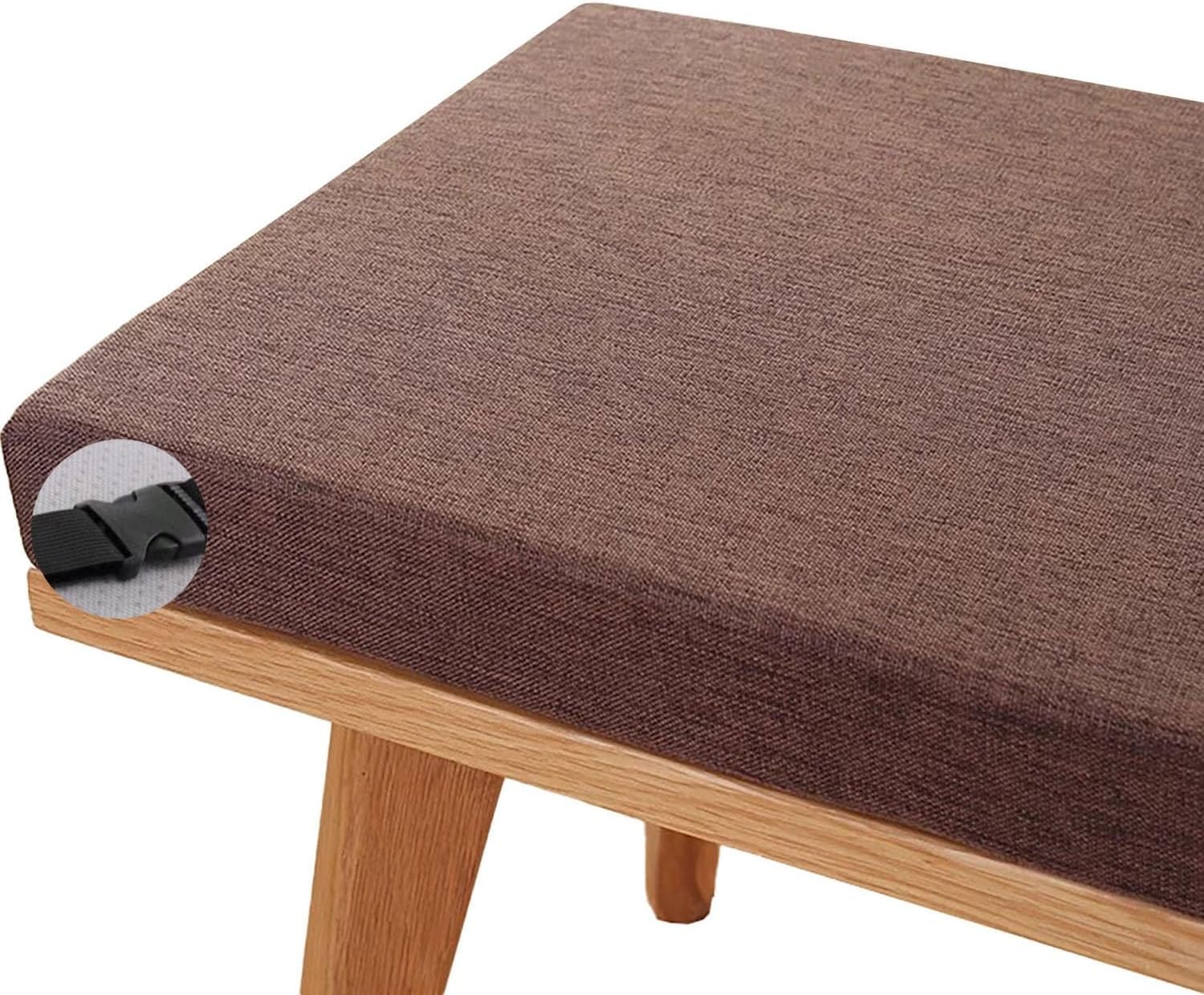 Bench Seat Cushion for Outdoor Indoor Furniture, 48/36/60/40 Inch Seat Cushion with Non-Slip Bottom Cushion, Removable Chair Pad for Piano Benc,Patio,Garden,Long Chairs,Swings(Coffee,100x40x5cm)
