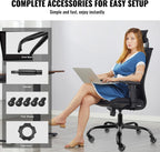 VEVOR Office Chair Base Replacement, 28", 2500 lbs Static Load Capacity, Heavy Duty Universal Computer Desk Chair Stool Base Part with 5 Casters and Gas Cylinder, Desk Chair Base Replacement, Black