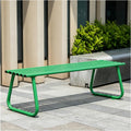 Outdoor Benches, Patio Benches for Outdoors, Features a Cast Iron Frame with Strong Load Bearing Capacity, Making It Suitable for Gardens and Courtyards.(Green,Backless)