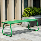 Outdoor Benches, Patio Benches for Outdoors, Features a Cast Iron Frame with Strong Load Bearing Capacity, Making It Suitable for Gardens and Courtyards.(Green,Backless)