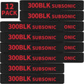 12 Pack Miaozhun 300 BLK Subsonic Magazine Marking Bands .300 Blackout Subsonic Magazine Caliber Identification(Black-Red)