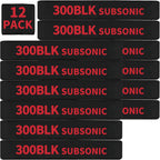 12 Pack Miaozhun 300 BLK Subsonic Magazine Marking Bands .300 Blackout Subsonic Magazine Caliber Identification(Black-Red)
