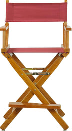 Casual Home Director's Chair ,Honey Oak Frame/Burgundy Canvas,24" - Counter Height