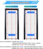 Lockable According Folding Sliding Door Aluminum Customizable, Warehouse Pantry Gate with Key, Room Privacy Dividers Partition Wall for Closet Kicchen(60x82in WXH)