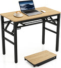 31.5-inch Small Folding Table, no Assembly Required, Suitable for use in Small Spaces Such as bedrooms, Apartments, Dormitories, etc., Easy to fold and Portable (Light Wood)