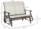 Outdoor Double-Seat Glider Bench for Patio and Balcony