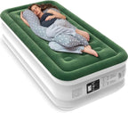 Zearna Air Mattress with Built in Pump - Upgraded Twin Blow Up Mattress, 2 Mins Quick Self Inflatable,18"/550lbs Max, Strong Support, for Camping,Home,Guests,Portable Travel