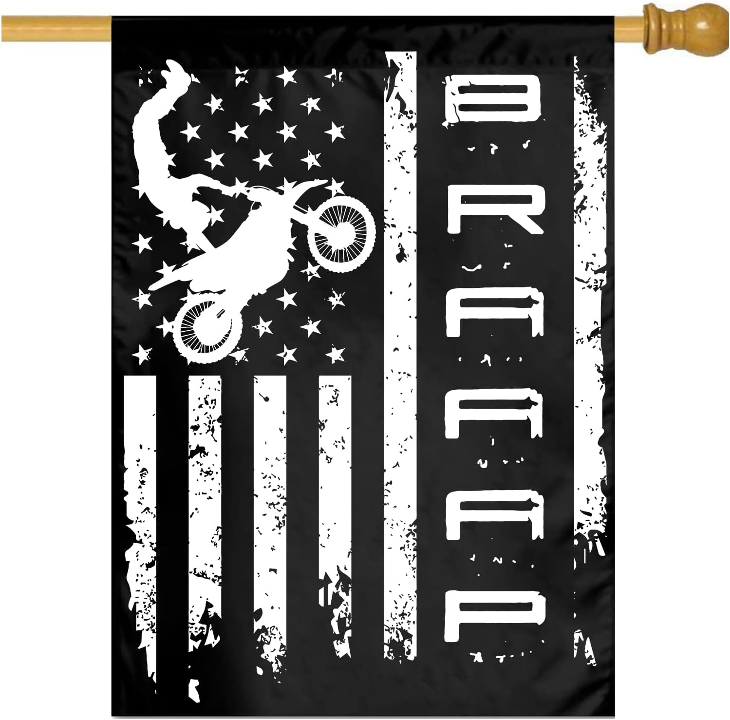 Braaap Motocross Dirt Bike American Garden Flag 28x40 Inch Outdoor Decoration Banner House Flags Yard Farmhouse Garden Deco Indoor Sign
